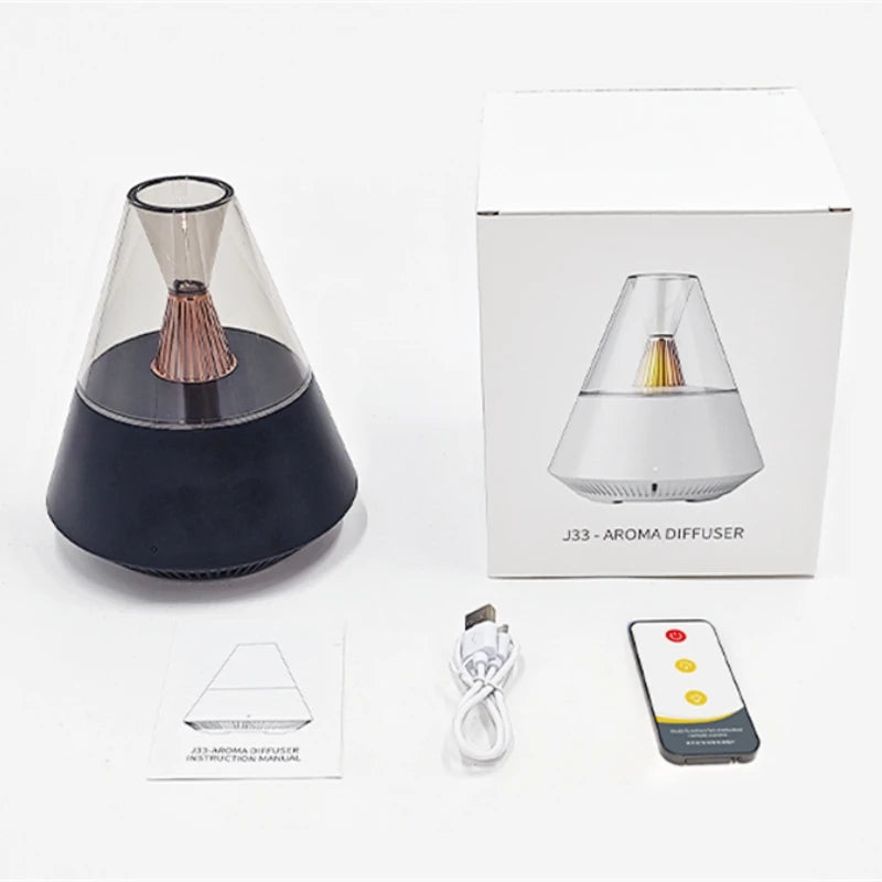 Humidificador y difusor, ideal para oficina en casa o dormitorio, aromaterapia, alimentación por USB, 6-12 horas de duración, apagado automático y luz ambiental.
