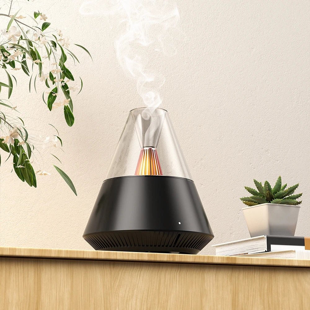Humidificador y difusor, ideal para oficina en casa o dormitorio, aromaterapia, alimentación por USB, 6-12 horas de duración, apagado automático y luz ambiental.