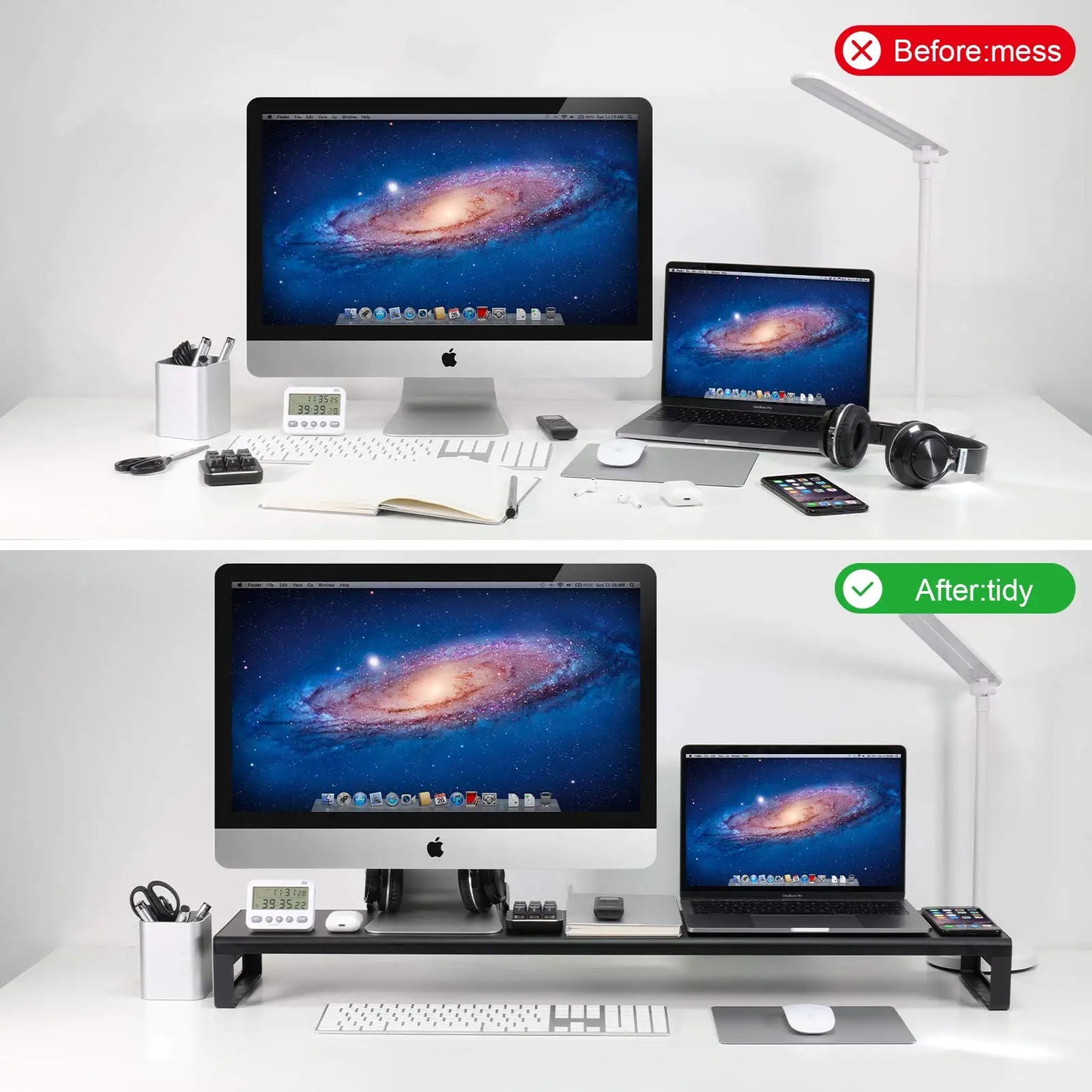 Monitor Desk Stand With USB Hub Support Metal USB Computer Laptop Stand Riser