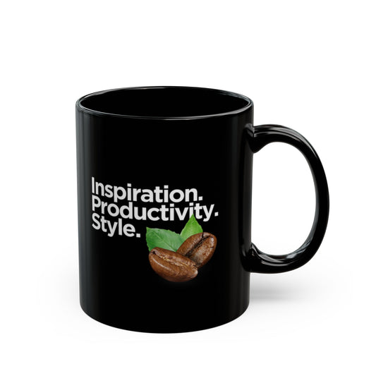 Inspiration. Productivity. Style. Coffee Mug – Matte Black (11oz)